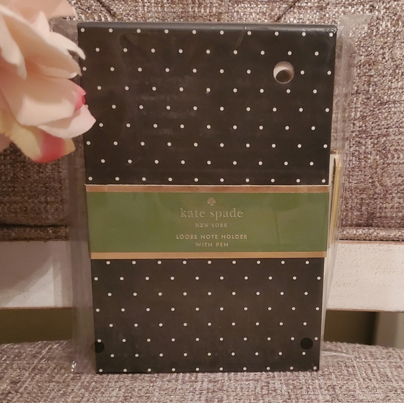 Kate Spade Black Dot Loose Note Holder With Pen - Picture 3 of 5